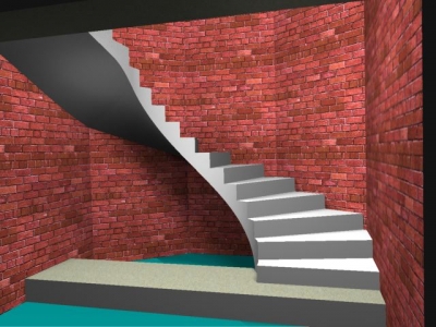 Полувинтовая классическая лестница в подвал  г.Волжск