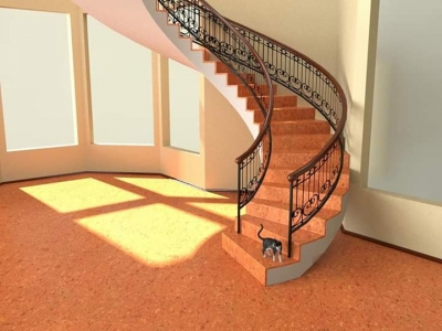 Винтовая полнотелая лестница